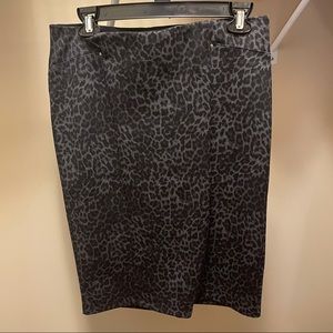 Leopard print pencil skirt